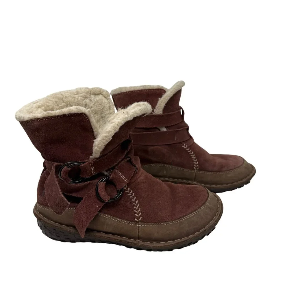 Sorel Tootega Rust Womens Suede Winter Boots Size 7 Thinsulate Waterproof Furry